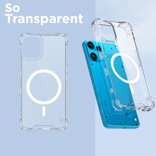 Image of Amazon Basics Back Cover for Nothing Phone 3a Lite 5G Mag-Safe Shockproof PC + TPU Protective Case Magnetic Support Bumper Case (Transparent Mag-Safe)