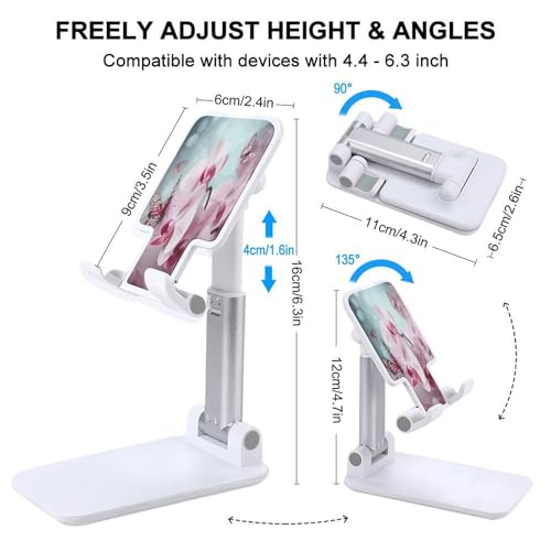 Support réglable pliable motif orchidée avec angle ajustable pour smartphone