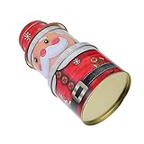 ULDIGI 1個 ボックス クリスマスのブリキの箱 クリスマスポップコーン缶 クリスマスベーキング缶 錫 christmas box xmas ブリキの鉄箱 収納ボックス 赤