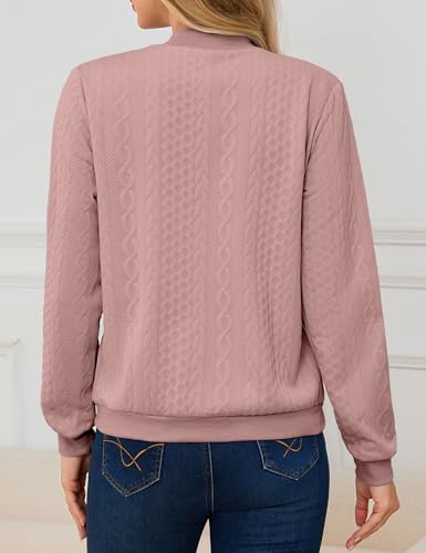 Image of Womens Full Zip Up Cardigan Sweater Casual Solid Long Sleeve Sweatshirt Coat with Pocket