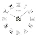 FORUSKY - Reloj de Pared sin Marco, de Gran tamaño, 3D, DIY, de números Romanos, Pegatina para Pared - Plateado