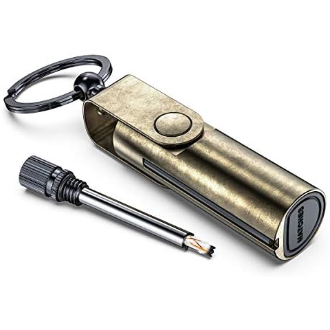 VVAY Outdoor Camping Permanent Match Lighter with Keyring (Sold without Fluid) Cover