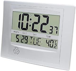 QUIGO Digital Wall Clock, Living Room Decor Manual Control, Large Battery Powered Desk Clock