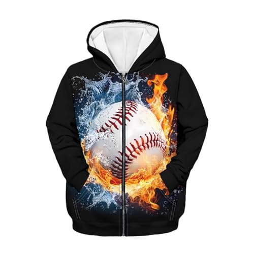 Hooded Sweatshirt for Boys Girls Casual Pullover Zip Uop Long Sleeves Coat Top Jacket with Pockets