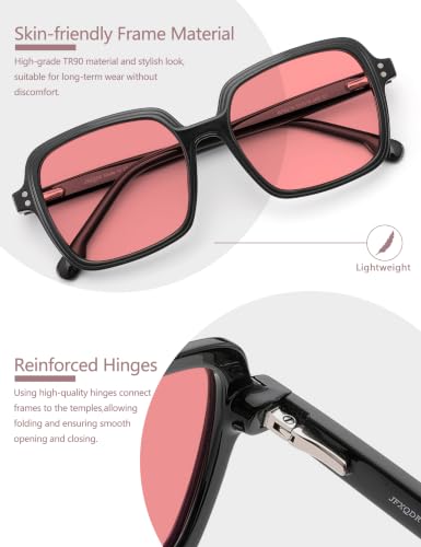 Image of Oversized Blue Light Blocking Glasses for Women and Men, Square Frame Computer Gaming Glasses Anti Glare & UV RF6215