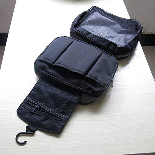 ZumZup Travel Hanging Toiletry Bag Waterproof Make Up Wash Bags Toiletries Organiser with Hook for Men and Women Black