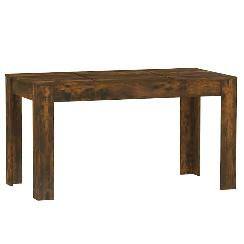 Tavolo da pranzo rettangolare, effetto rovere fumé, 140 x 74,5 x 76 cm, in legno, moderno per cene in famiglia e cene, superficie facile da pulire