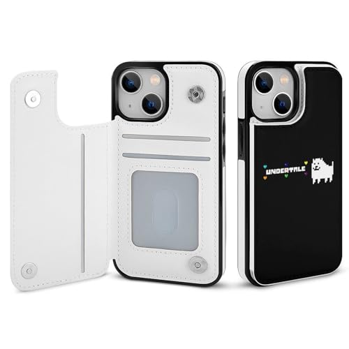 iPhone15 Plus用ケース 手帳型 アンダーテール 犬 【全機種対応】 アイフォン15 Plus用ケース スマホケース 財布型 PUレザー おしゃれ 背面カード収納 スタンド機能 携帯カバー 耐衝撃
