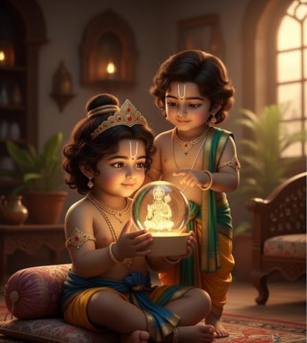 Image of 3D Hanuman Crystal Ball Night Lamp, Solar System Hanuman Crystal Ball Night Light, USB Table Colorful Led Wooden Crystel Ball for Home, Office, Birthday Gift (Hanuman).