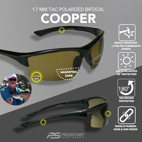proSPORT Polarized Bifocal Sunglasses Readers TR90 Frame Hard Case Strap Sport4