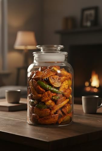 Image of 1500 ml Glass Canister Set for Kitchen Airtight Lid and Chalkboard Labels Cookie and Candy Jars, Storage Containers Pack Of (2)