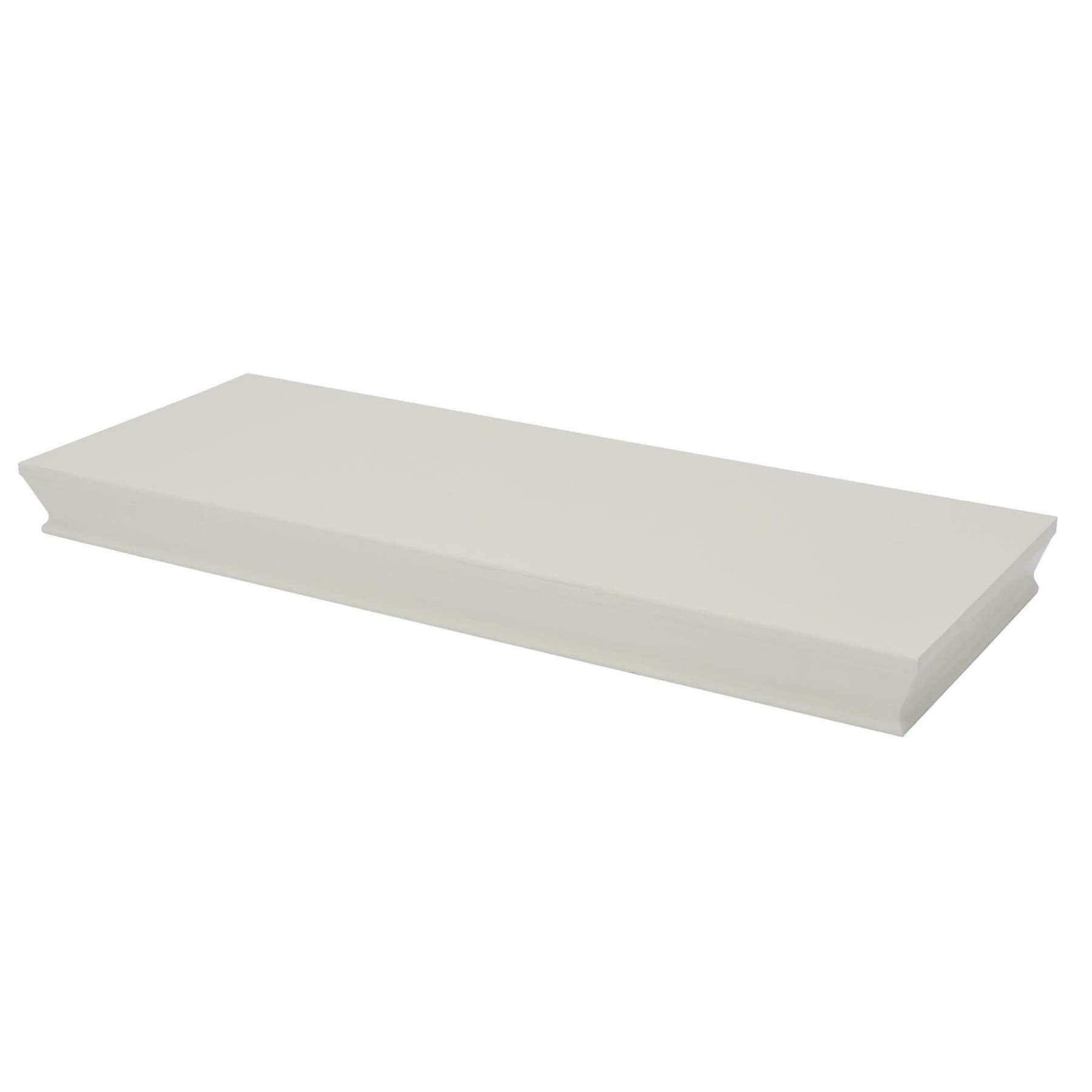 ED Off White Large Floating Wall Shelf 118 x 23.5cm Modern Wooden Box Wall Mounted Display Decorative Storage Unit Cube Shelf Suitable For Office Hallway Bedroom Living Room Kitchen Hold 25kg