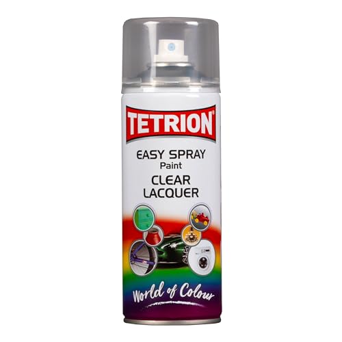 Tetrion Clear Lacquer Spray 400ml - All Purpose Protective Topcoat for Interior & Exterior Uses Temperature Resistant