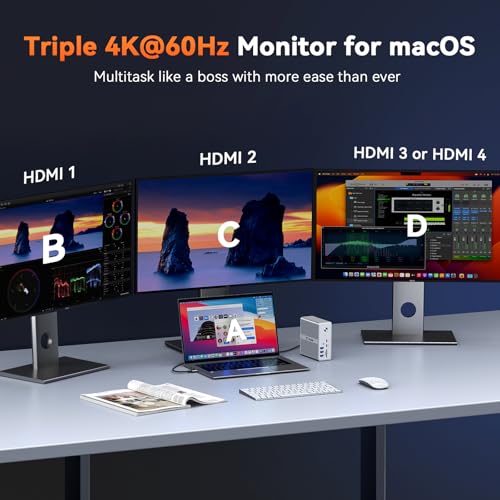 USB-C Docking Station Triple Monitor Support