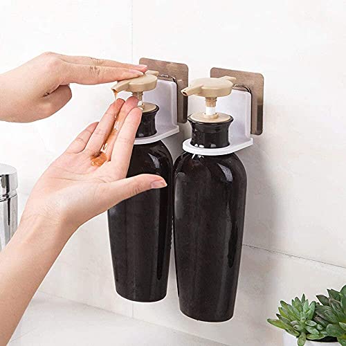 AKOTI-Self-Adhesive-Plastic-Bottle-Storage-Holder-Hanger-Bathroom-Shower-with-Sticker-Wall-Mounted-Stand-Hanging-Hook-Shelves-Multicolour-Set-of-2-hook-Bottle-Not-Included