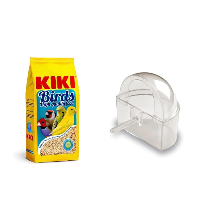 Pack Canarios: Alpiste cribado 1kg + Comedero Capilla. Alimento Completo para pajaros. Alpiste Limpio. Ideal para Canarios, periquitos, exoticos.