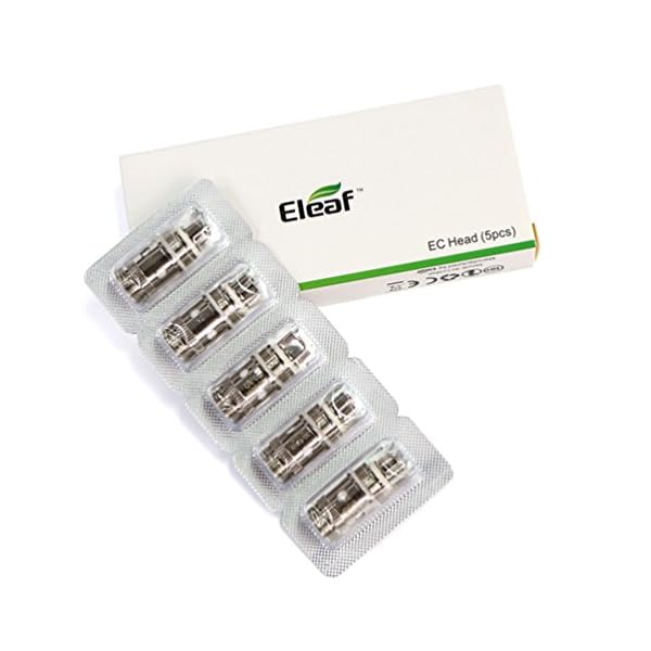 Oubbi Eleaf Verdampferköpfe EC Head 0.5 ohm Ersatzspulen für iJust 2/Melo 2/Melo 3/Lemo 3/5er Pack (0.5 Ohm Spulen)