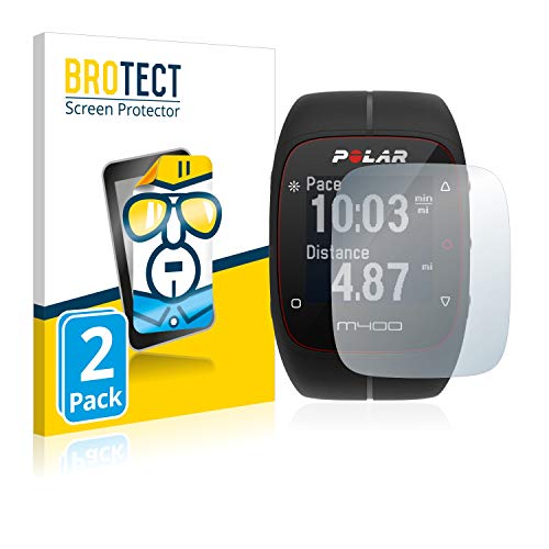 BROTECT Protector Pantalla Compatible con Polar M400 / M430 Protector Transparente (2 Unidades) Anti-Huellas