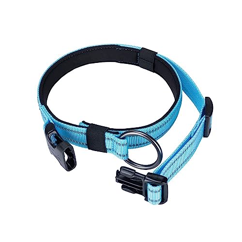 EXCELLENT ELITE SPANKER Reflective Dog Collar Classic Soft Padded Breathable Nylon Adjustable Pet Collar with Quick Release Buckle for Boy Girl Male Female Puppies Small Medium Large Dogs(L-LBUL) - Image 3