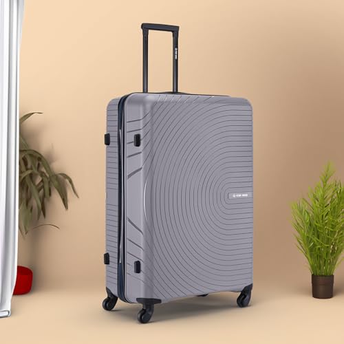 Image of Stony Brook by Nasher Miles Crescent Hard-Sided Polypropylene Check-in Luggage Silver Grey 24 inch |65cm Trolley Bag