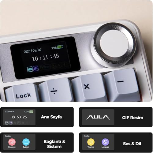 Image of Aula F108Pro Wireless Mechanical Gaming Keyboard with Display Reaper Switch