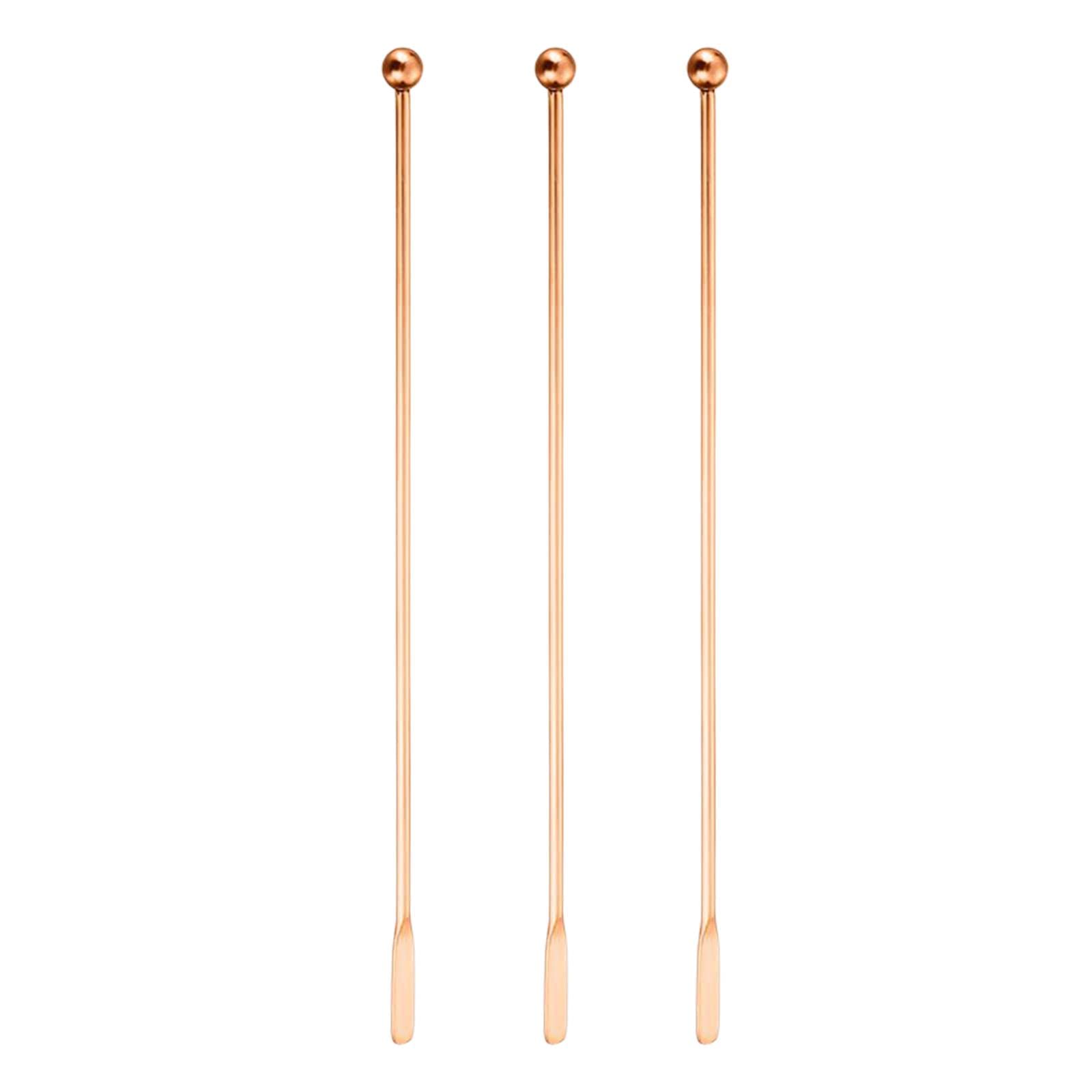 OJIVA 3Pcs Cocktail Stirrers Coffee Beverage Stir for Wine Making Brewing Bar Rose Gold-image-14