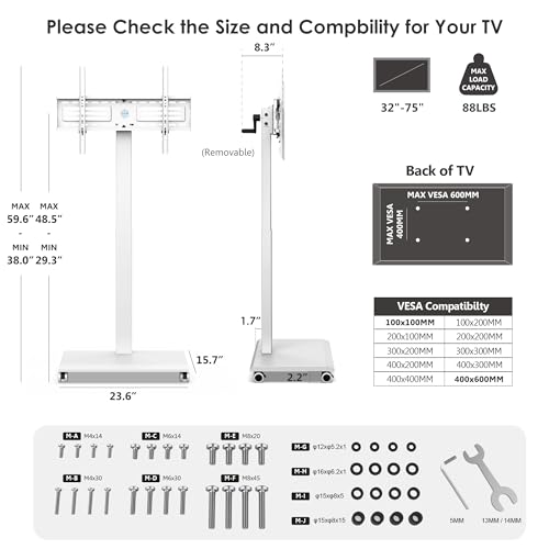 Soporte móvil para TV de 32 a 75 pulgadas FITUEYES miniatura 3