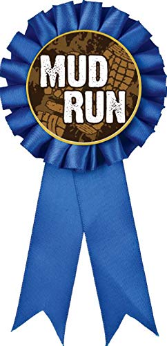 Cinta premio Mud Run azul con roseta miniatura 1