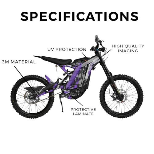 Image of Surron Light Bee Graphics Kit Wrap - Grunge Star Purple - Sur-Ron Skin - Premium 3M Vinyl Protective Wrap Decal Cover - Easy to Apply | Crafted in The USA by MightySkins