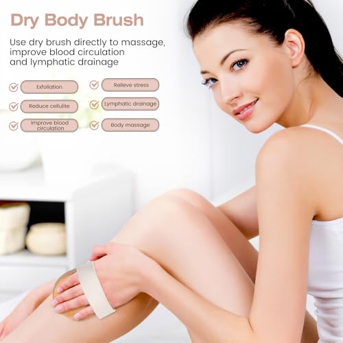 Blendura Trockenbürste Körperbürste Dry Brush Natürliche Borsten Badebürste zum Entfernen abgestorbener Haut, Peeling Bürste
