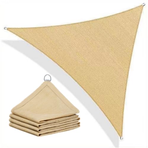 Vela De Sombra Triangular Impermeable, Toldo Resistente A Rayos UV con Cuerdas De Fijación, Cubierta Solar Exterior para Jardín, Terraza, Patio, Pérgola y Camping(6x6x6m)