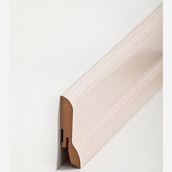 Listwa przypodłogowa MDF 20 x 60 x 2500 mm, rdzeń MDF, foliowany jesion do klejenia, wkręcania i gwoździ, listwa przypodłogowa firmy PROVISTON 62,5 m | 25 sztuk