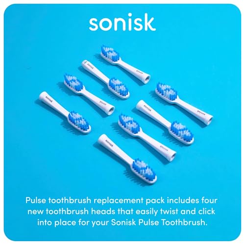 Sonisk Pärchen-Set, 2 x Pulse elektrische Zahnbürsten, 4 Ersatzköpfe, All-in-One-Zahnpasta, Schalltechnologie, Plaque-Entfernung, Zahnarzt empfohlen, reisefreundlich (Blaugrün und Mattschwarz) – Bild 8