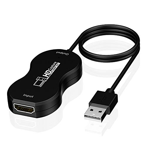 Onesite - Tarjetas de captura de vídeo de audio HDMI a USB 1080p USB2.0 grabación a través de videocámara DSLR Cámara de acción para adquisición de alta definición, transmisión en vivo