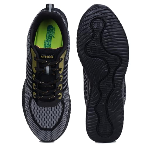 Image of ATHCO Mens Ray Super Comfortable Insole Shoes|Running|Walking|Training|Gym|Jogging|Sneaker|Athletic|Laceup|Flexible|Lightweight|Dailyuse|Sports|Casual|ExtraSoft|Fitness|Gents Boys