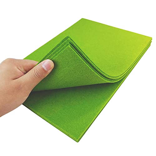 Image of Jtnohx Stiff Felt, 2mm Thick Felt Sheets for Crafts, 8 inchx12 inch Hard Felt Fabric Squares 8Pcs for DIY Projects (Green Color)