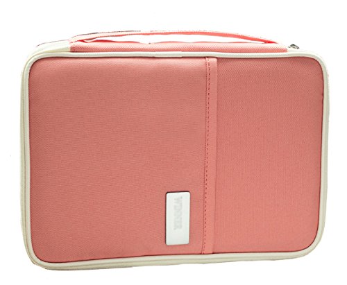 iSuperb® Travel Wallet Card Holder Organizer Waterproof Roomy Passport Case Document Bag with Hand Strap (Pink)