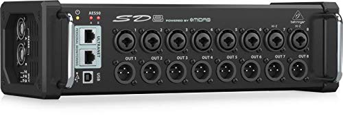 Behringer SD8 I/O Stage Box mit 8 fernsteuerbaren Midas-Vorverstärkern, 8 Ausgängen, AES50-Netzwerk und ULTRANET Personal Monitoring Hub