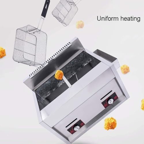 Gas-Fritteuse für Pommes Frites Donuts Fisch – 20 l große Kapazität, kommerzielle Bratmaschine mit Körben und Deckeln, leicht zu reinigendes Küchengerät – Bild 4