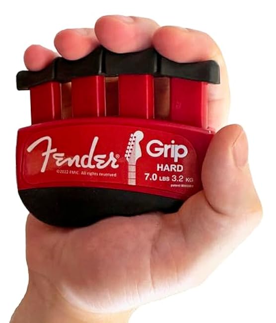 Fender GRIP Hand and Finger Exerciser (Hard - 7lbs / 3.2kg) ¨C Best Ergonomic Finger Strengthener to improve play on all stringed instruments (Guitar, Bass, Violin, etc.)