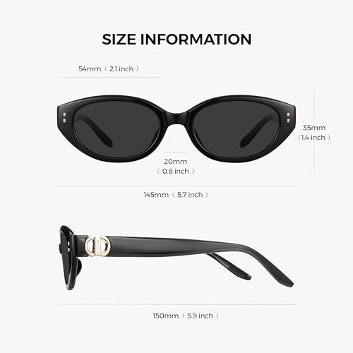 Image of Vintage Narrow Cat-Eye Sunglasses for Women Men, Exclusive Eyewear Brand of EssilorLuxottica