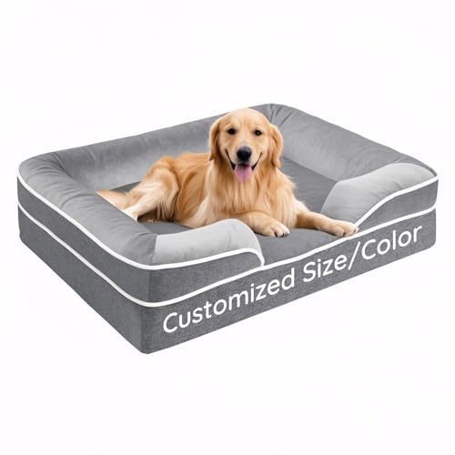 Custom Dog Bed for Small/Medium/Large/Giant Dogs,Waterproof Orthopedic Dog Bed, Supportive Foam Pet...