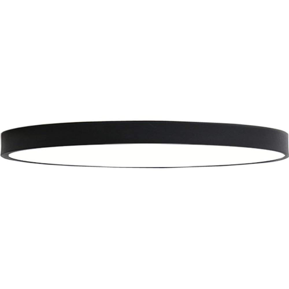 Ultra-cienka, okrągła lampa sufitowa LED, 6000 K, do sypialni, salonu, gabinetu, na balkon, do korytarza, oświetlenie sufitowe, wysoka jakość (czarna)
