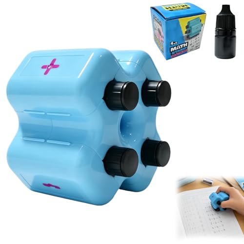 4in1 Math Teacher Roller Stamp Math Roller Stamp for Addition Subtraction Multiplication Division Random Digital Teaching Reusable Practice Tool for Students Classroom Elementary Learning