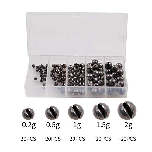 TianTac Fishing Weights Fishing Sinkers 100pcs, Split Shot Fishing Weights Sinkers, Removable Fishing Weights Assortment Fishing Tackle 0.2g, 0.5g, 1.0g, 1.5g, 2.0g - Thumbnail 5