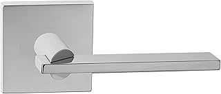 Bravura Hardware 943 Raleigh Lever Dummy Lockset with Modern Square Trim Reversible Adjustable Door Handle Lever for Closet/Pantry, Chrome