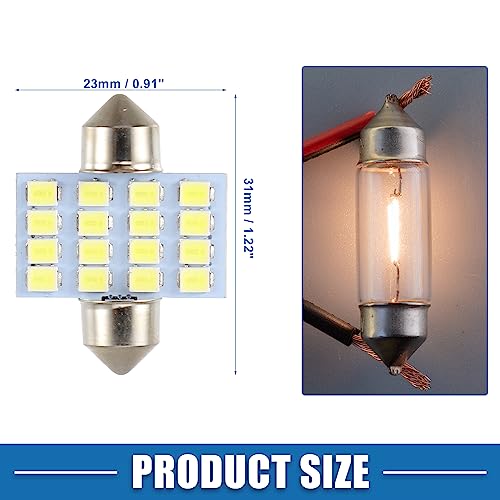 Bombillas LED para interior de coche DE3175 31mm 6000K set 4 miniatura 4
