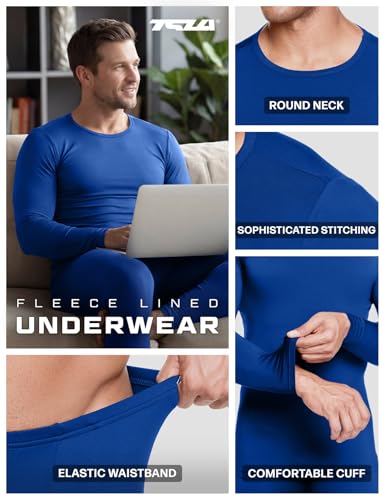 image for TSLA Men's Thermal Underwear Set, Microfiber Soft Fleece Lined Long Jo