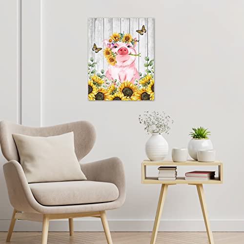 Hvest Pig Sunflower Wall Art thumb #3