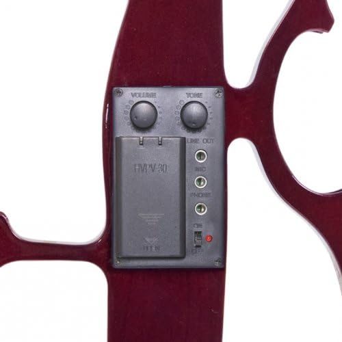 Cecilio Left-Handed Electric Violin - 1/2 Full Set Solid Wood Electric Silent Violin with Ebony Fittings, Ideal Gifts for Musicians & Music Enthusiasts, Mahogany Metallic